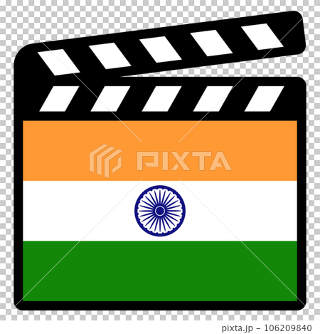 インドの映画のアイコン（カチンコ） 106209840