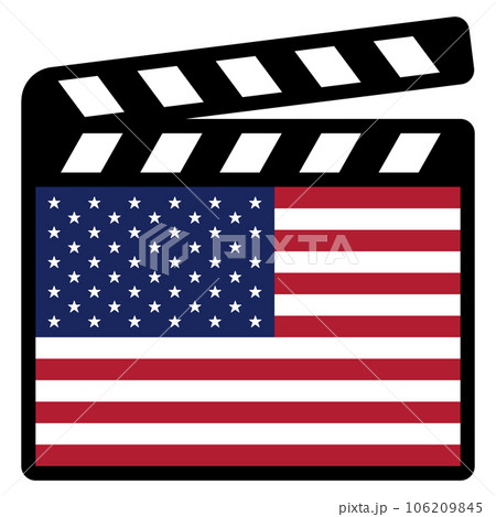 アメリカの映画のアイコン（カチンコ） 106209845