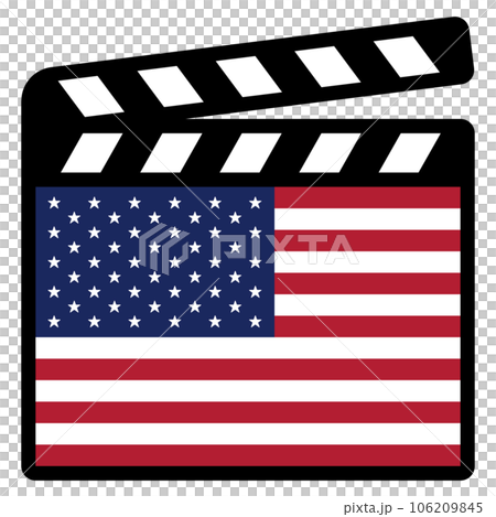 アメリカの映画のアイコン（カチンコ） 106209845