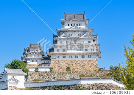 兵庫県姫路市 日本100名城 快晴の国宝姫路城天守 兵庫県姫路市 日本100名城 快晴の国宝姫路城天守 106209933