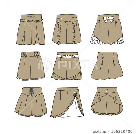 茶色のショートパンツのイラストセット 106210400