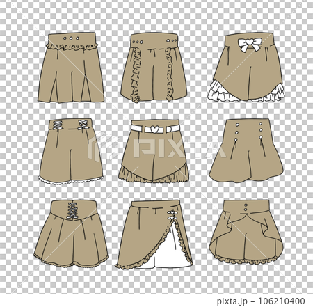 茶色のショートパンツのイラストセット 106210400