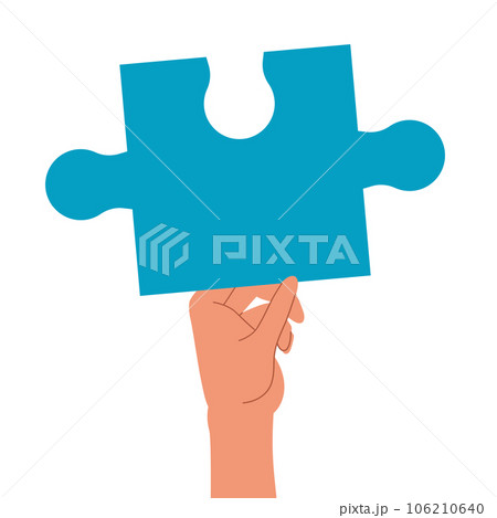 パズルピースを掲げた手 パズルピースを掲げた手 106210640