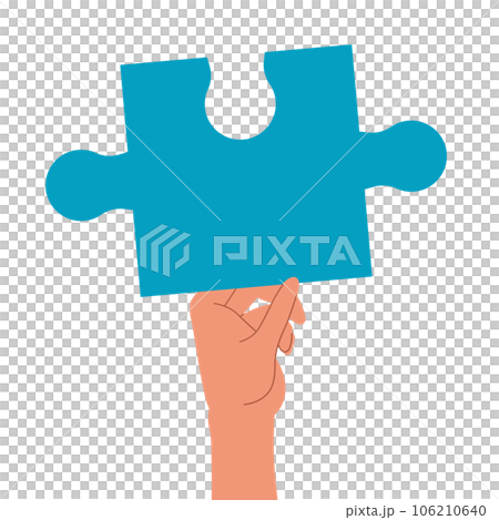 パズルピースを掲げた手 パズルピースを掲げた手 106210640