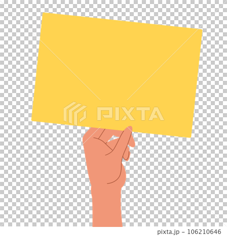 hand holding a placard 106210646