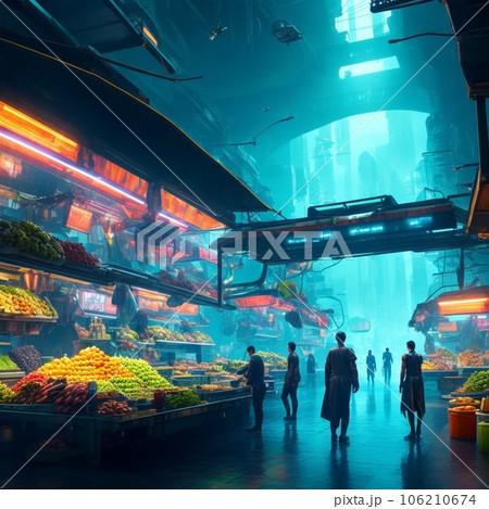 近未来の商店街1 近未来の商店街1 106210674