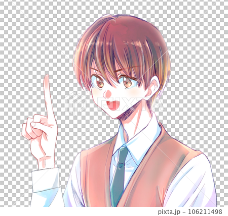 Serious looking student Smile Pointing Serious looking student Smile Pointing 106211498