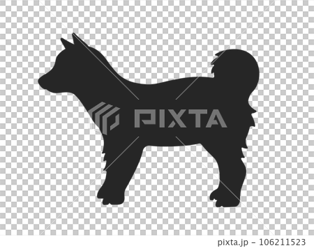 柴犬のシルエットのイラスト 柴犬のシルエットのイラスト 106211523