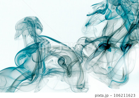 Movement of smoke, Abstract blue smoke on white background, blue background,blue ink background Movement of smoke, Abstract blue smoke on white background, blue background,blue ink background 106211623