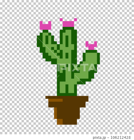 cactus pixel art - Stock Illustration [106212428] - PIXTA