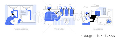 Building utilities inspections abstract concept...のイラスト素材 [106212533 ...