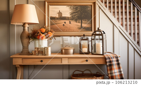 Autumnal hallway decor, interior design and house decoration, welcoming autumn entryway furniture, stairway and entrance hall home decor in an English country house and cottage style Autumnal hallway decor, interior design and house decoration, welcoming autumn entryway furniture, stairway and entrance hall home decor in an English country house and cottage style 106213210