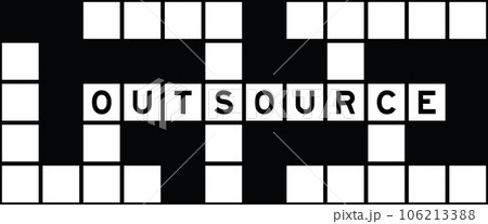 Alphabet letter in word outsource on crossword puzzle background 106213388
