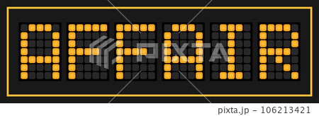 Orange color led banner in word affair on black background Orange color led banner in word affair on black background 106213421
