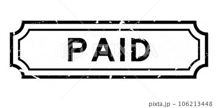 Grunge black paid word rubber seal stamp on white background Grunge black paid word rubber seal stamp on white background 106213448