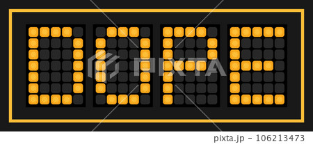 Orange color led banner in word dope on black background Orange color led banner in word dope on black background 106213473