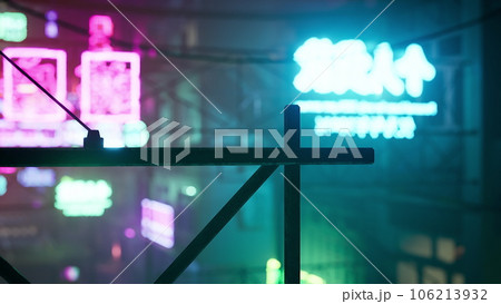 Blurred Bokeh light sign board along street in city nightlife downtown in Seoul Blurred Bokeh light sign board along street in city nightlife downtown in Seoul 106213932