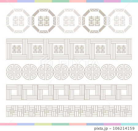 Collection of various traditional Korean patterns and frames. 106214159