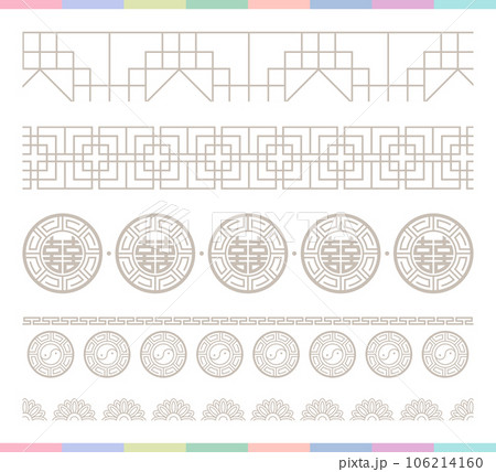 Collection of various traditional Korean patterns and frames. 106214160