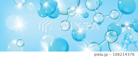 3D molecule oxygen vector background, skin care cosmetic bubble banner, chemistry formula cell. 3D molecule oxygen vector background, skin care cosmetic bubble banner, chemistry formula cell. 106214376