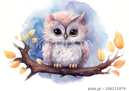 原画 アート 絵画 画家 フクロウ 梟 鳥 雛鳥 小鳥 縁起物 動物 白い鳥 雨 原画 アート 絵画 画家 フクロウ 梟 鳥 雛鳥 小鳥 縁起物 動物 白い鳥