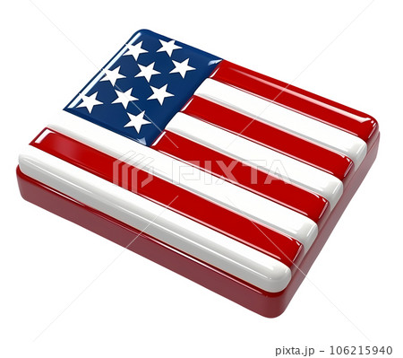 3d USA flag button isolated on transparent background. Independence Day of the United States. Generative AI 106215940