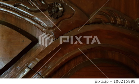 closeup view of brown wooden furniture design closeup view of brown wooden furniture design 106215999