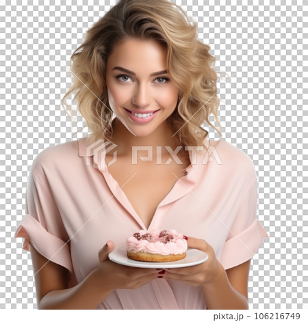 Woman with birthday cake 106216749