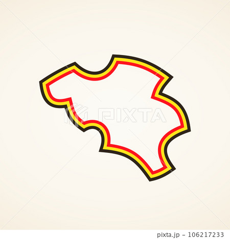 Belgium - Stylized outline map in colors of the flag Belgium - Stylized outline map in colors of the flag 106217233