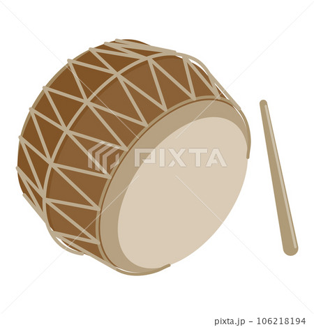 3D Isometric Flat Vector Set of Korean Music Instruments. Item 4 3D Isometric Flat Vector Set of Korean Music Instruments. Item 4 106218194
