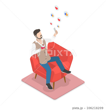 3D Isometric Flat Vector Illustration of Introvert Vs Extravert. Item 2 3D Isometric Flat Vector Illustration of Introvert Vs Extravert. Item 2 106218209
