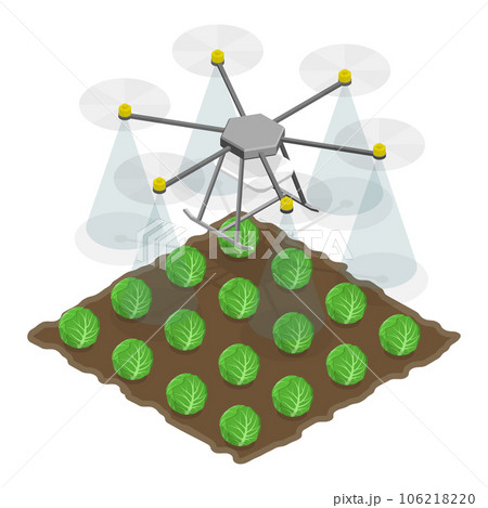 3D Isometric Flat Vector Set of Agriculture Scenes. Item 6 106218220