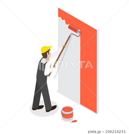 3D Isometric Flat Vector Set of Renovation and Decoration of Room. Item 6 3D Isometric Flat Vector Set of Renovation and Decoration of Room. Item 6 106218231
