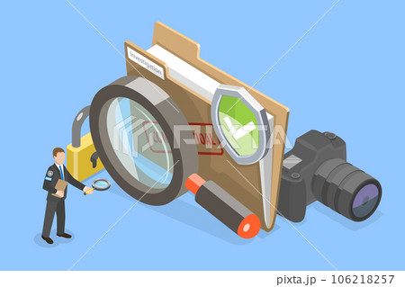 3D Isometric Flat Vector Conceptual Illustration of Investigation 106218257