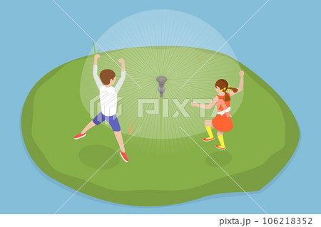 3D Isometric Flat Vector Conceptual Illustration of Automatic Sprinkler System 3D Isometric Flat Vector Conceptual Illustration of Automatic Sprinkler System 106218352