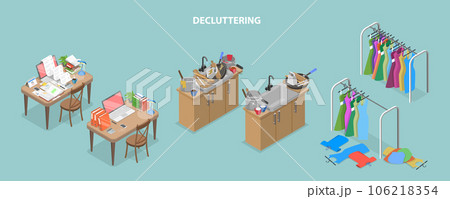 3D Isometric Flat Vector Conceptual Illustration of Decluttering 3D Isometric Flat Vector Conceptual Illustration of Decluttering 106218354