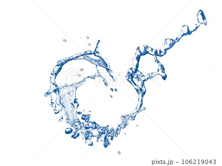 抽象的な青い水しぶきと白背景 抽象的な青い水しぶきと白背景 106219043