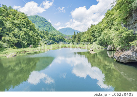 福島　塔のへつりの吊橋からの風景 106220405
