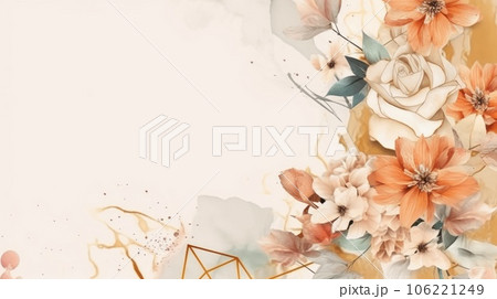Watercolor abstract design for background wedding or buzzy social media banner 106221249