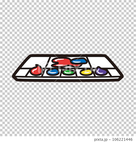 絵の具 パレット 線画 106221446