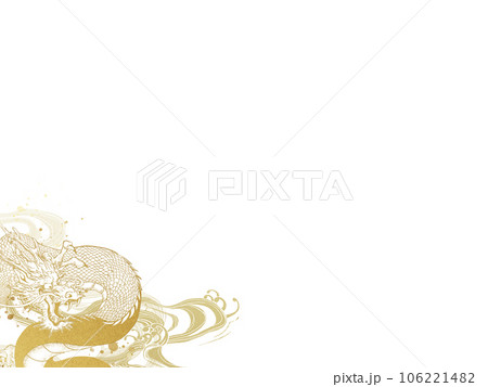龍と波の背景 龍と波の背景 106221482