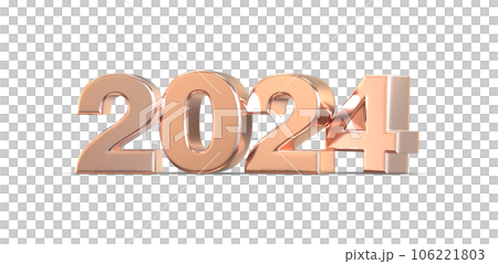 golden Number 2024 on the isolated background 106221803