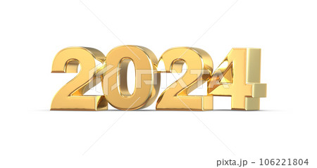 golden Number 2024 on the isolated background golden Number 2024 on the isolated background 106221804