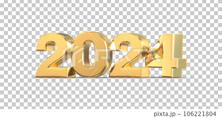 golden Number 2024 on the isolated background golden Number 2024 on the isolated background 106221804