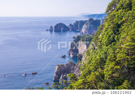 「岩手県」三陸復興国定公園 北山崎 展望台から絶景 「岩手県」三陸復興国定公園 北山崎 展望台から絶景 106221902