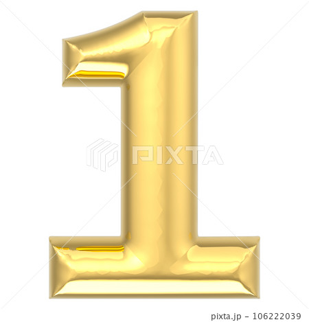 golden number 1 on white background 106222039