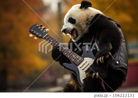 パンダとレスポールギター パンダとレスポールギター 106222131