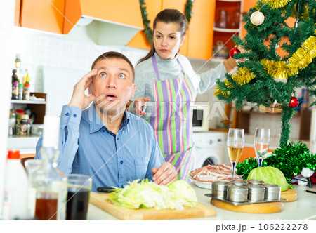 Couple quarreling at home Couple quarreling at home 106222278