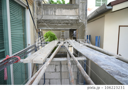 construction site industry and wood plank for build 106223231