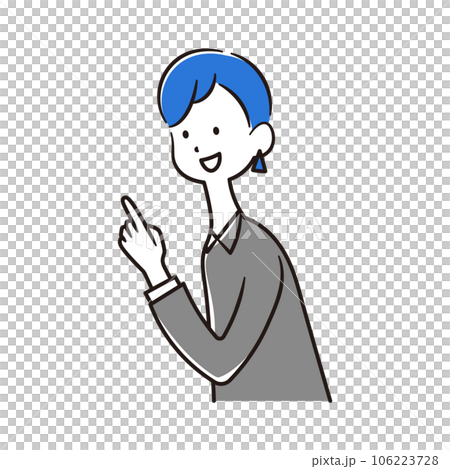 指を指すアジア人女性会社員のイラスト素材のイラスト素材 [106223728] - PIXTA